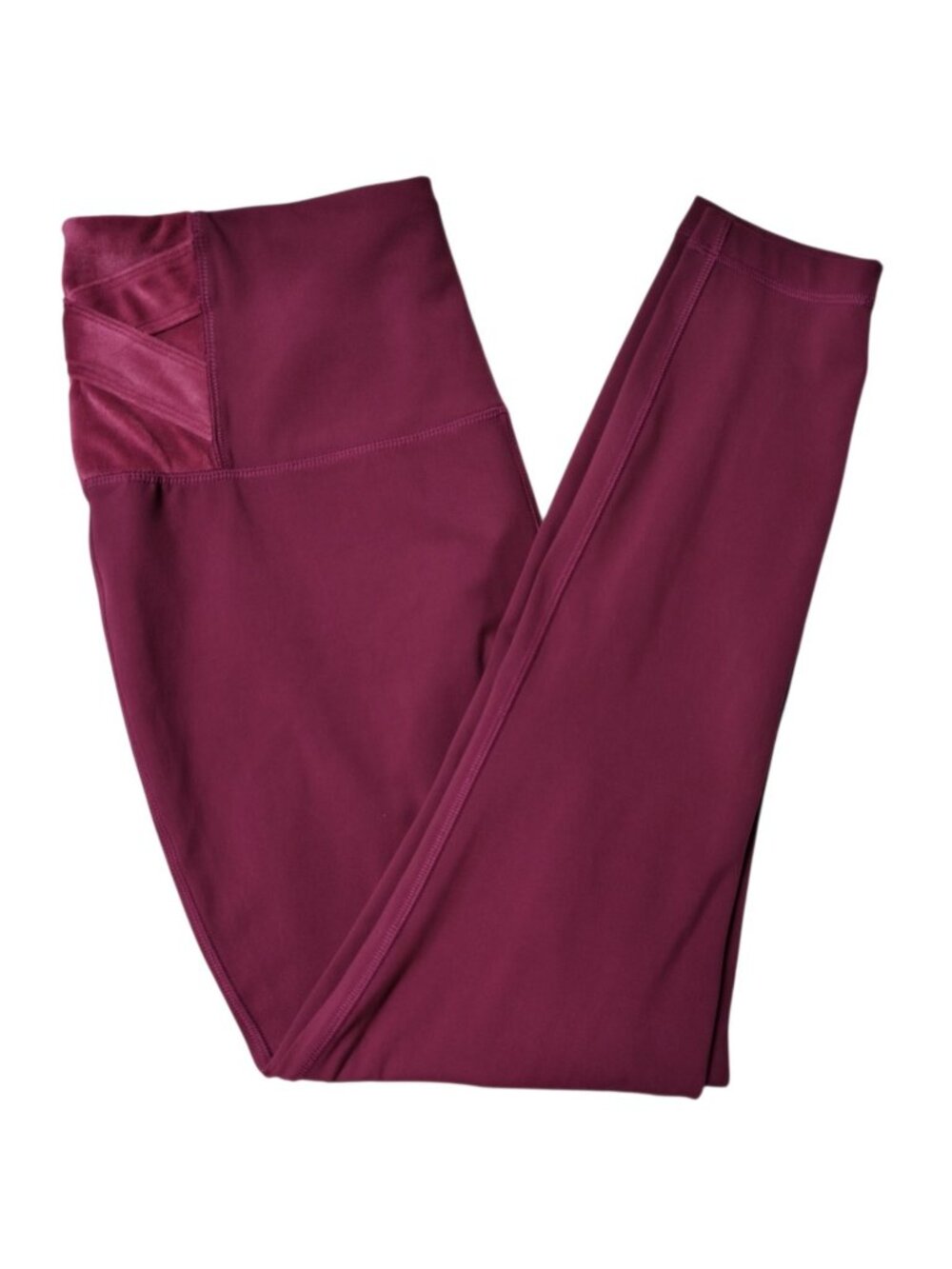 Zelos Velour Sides Women's Athletic Leggings Purple  Size XL